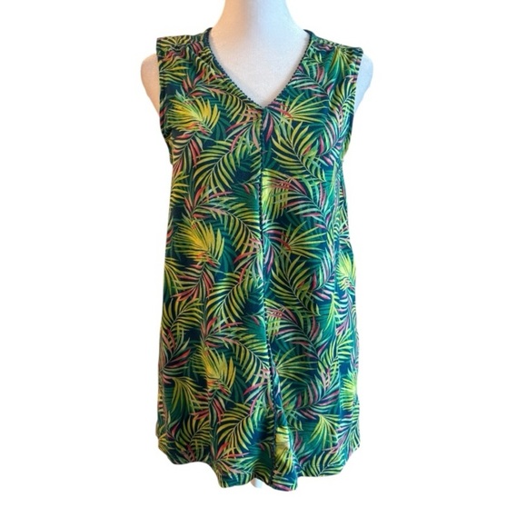Lands’ End Tropical Print Tank Top Small Tall - Picture 1 of 6